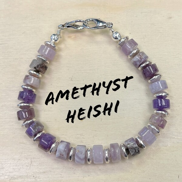 Amethyst Gemstone Heishi Medical ID Bracelet/Medical Tag NOT INCLUDED
