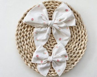 Strawberry & Cream - Spring Bows and Headbands