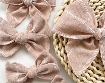 Papaya Stripe - Spring Bows and Headbands