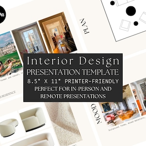 Interior Design Presentation Template | Canva | E-Design | Client Proposal | Moodboard | Design Board | Concept | Modern Minimalist