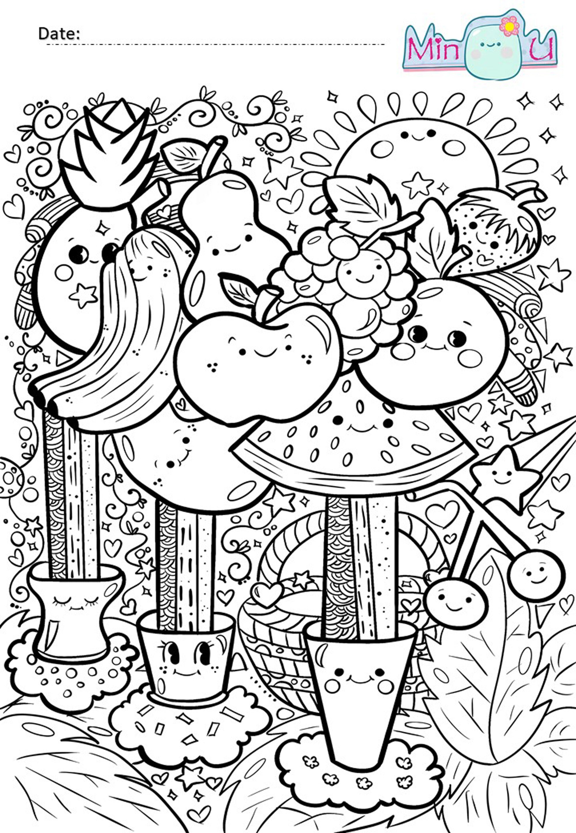 Cute Doodles Coloring Book | Etsy