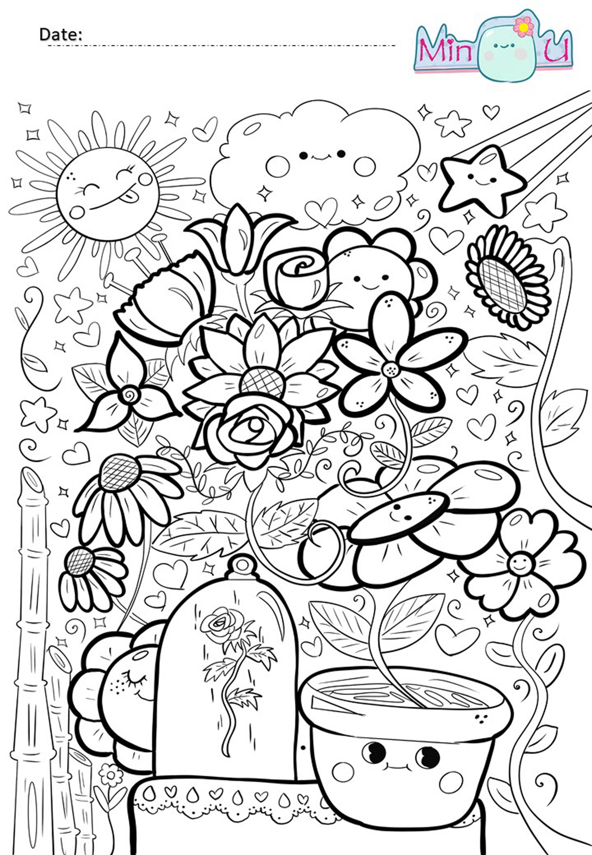 Cute Doodles Coloring Book | Etsy