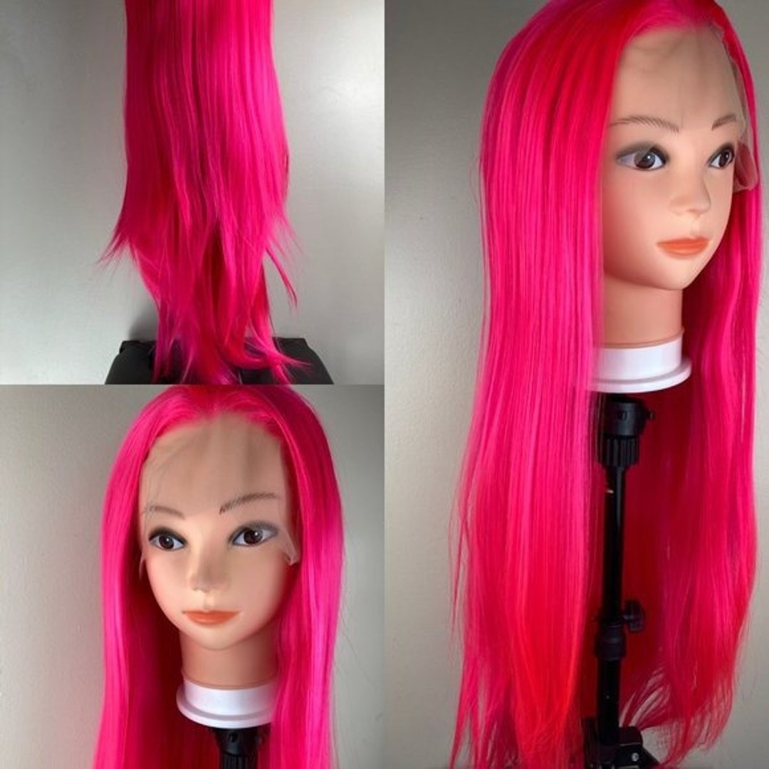 Pink Wig,hot Pink Hair Wigs,dark Pink Wigs,lace Front Wigs,cosplay Pink