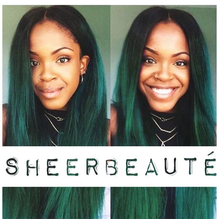Green Ombre Wig - Etsy New Zealand