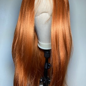 Ingwer-Perücke, orangefarbene Perücke, Spitze-Front-Perücke, gerade Perücken für Frauen, Chemo-Haarperücke, hellbraune Perücke, Kostüm-Haarperücke, Anime-Perücke, Kupfer-Perücke