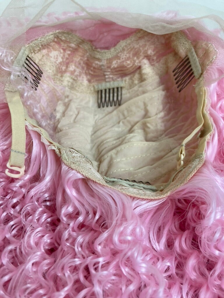 Pink Wig, Pinky Kinky Curly Wig,lace Front Wig,short Bob Wigs,shoulder