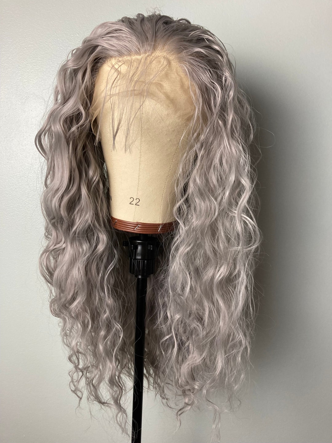 Long Gray Wig,silver Gray Wigs,kinky Curly Wigs,lace Front Wig,silver