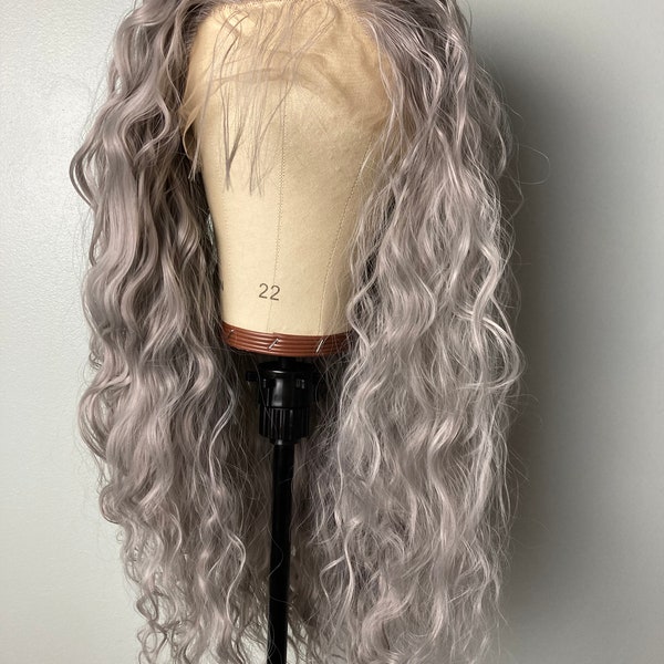 Long Gray Wig,Silver Gray Wigs,Kinky Curly Wigs,Lace Front Wig,Silver Grey Lace Wig,Afro Curly Wigs,Grey Wig,Silver Wig,Grey Lace Front Wig