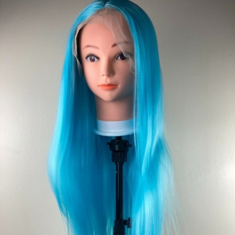 Light Blue Wig,lace Front Wig,blue Lace Wig,baby Blue Wig,straight Long