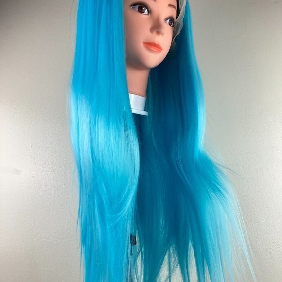 Light Blue Wig,lace Front Wig,blue Lace Wig,baby Blue Wig,straight Long