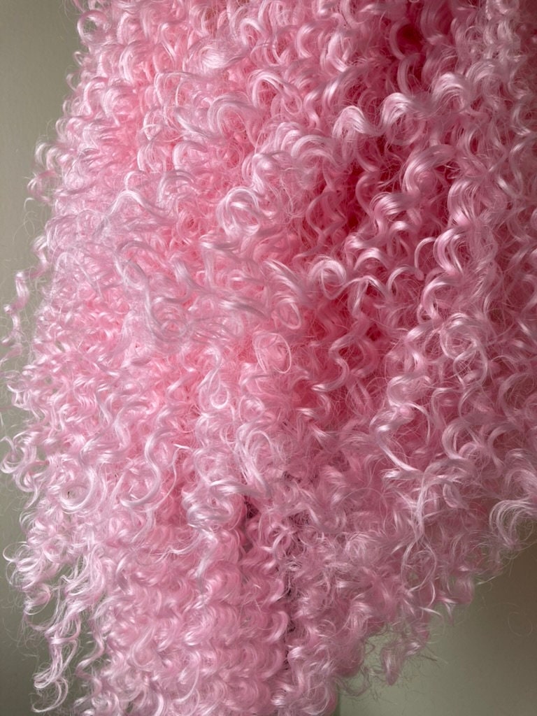 Pink Wig, Pinky Kinky Curly Wig,lace Front Wig,short Bob Wigs,shoulder