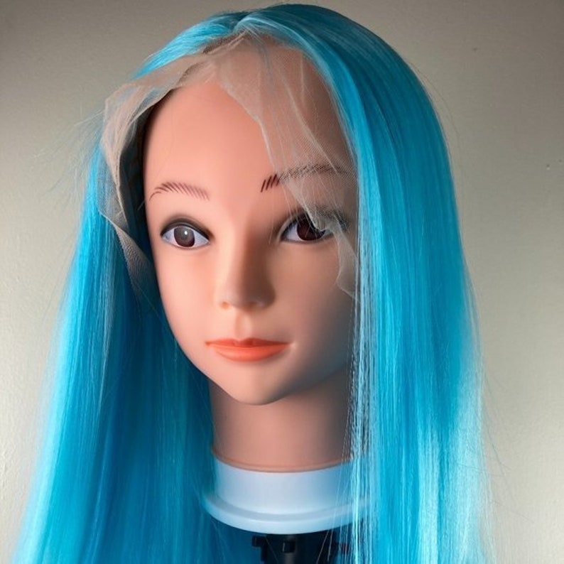 Light Blue Wig,lace Front Wig,blue Lace Wig,baby Blue Wig,straight Long