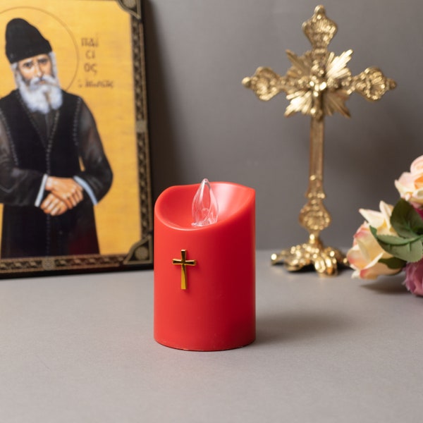 La splendida candela a LED rossa a batteria può essere posizionata ovunque nella tua casa o nella Memorial Remembrance Church