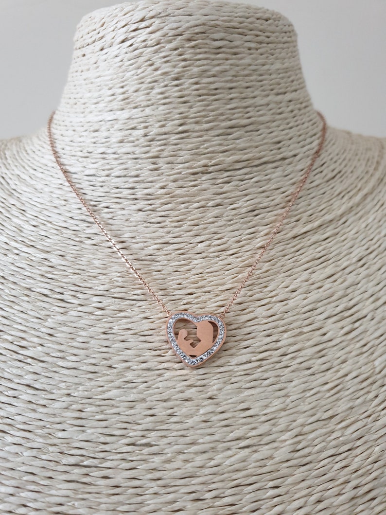 Mother and Child Pendant Heart Charm Pendant Mother Necklace Gift For Mom Mother and Child Heart Necklace