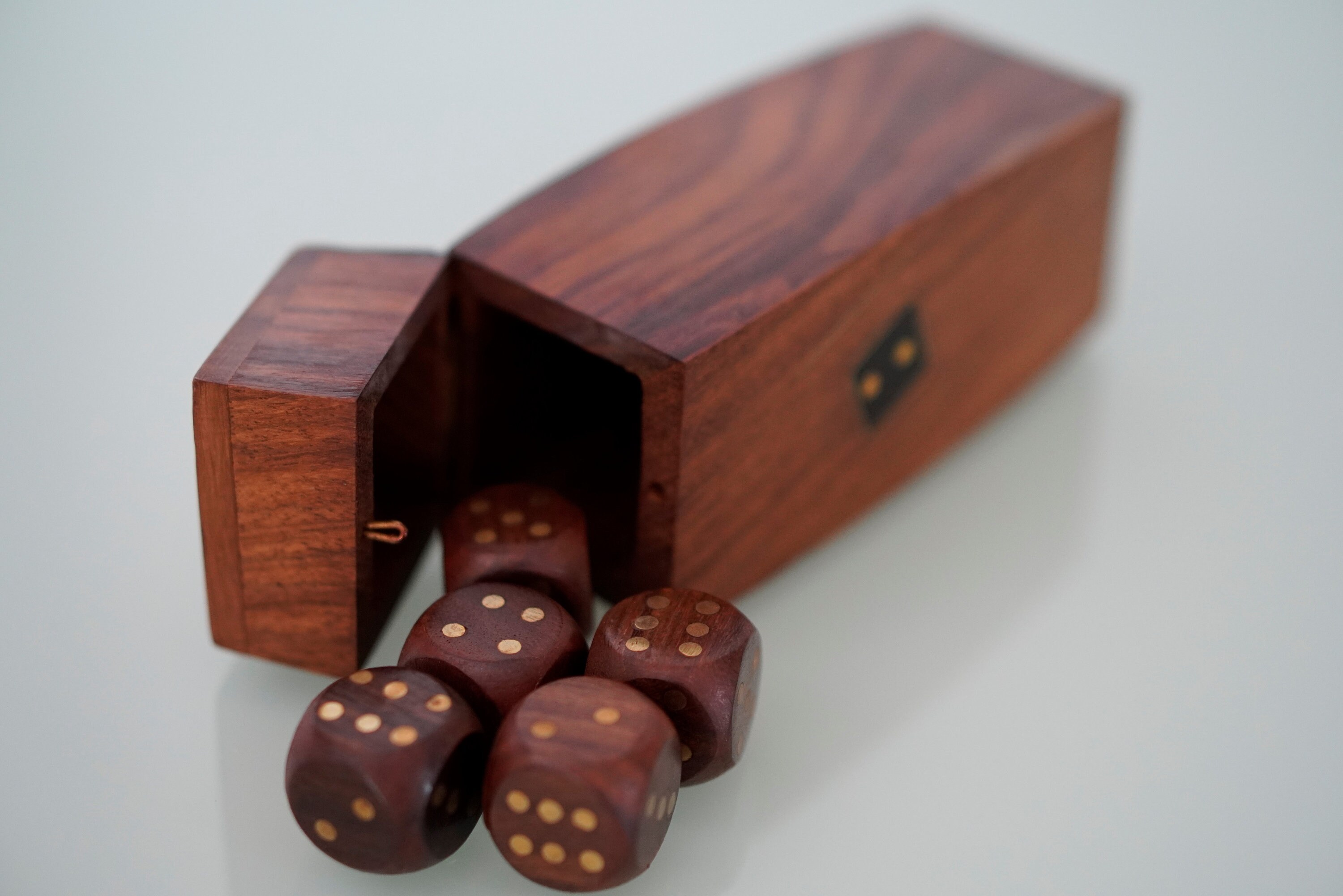 Vintage Wooden Dice Set Box With 5 Dices Inside in Wooden Etsy
