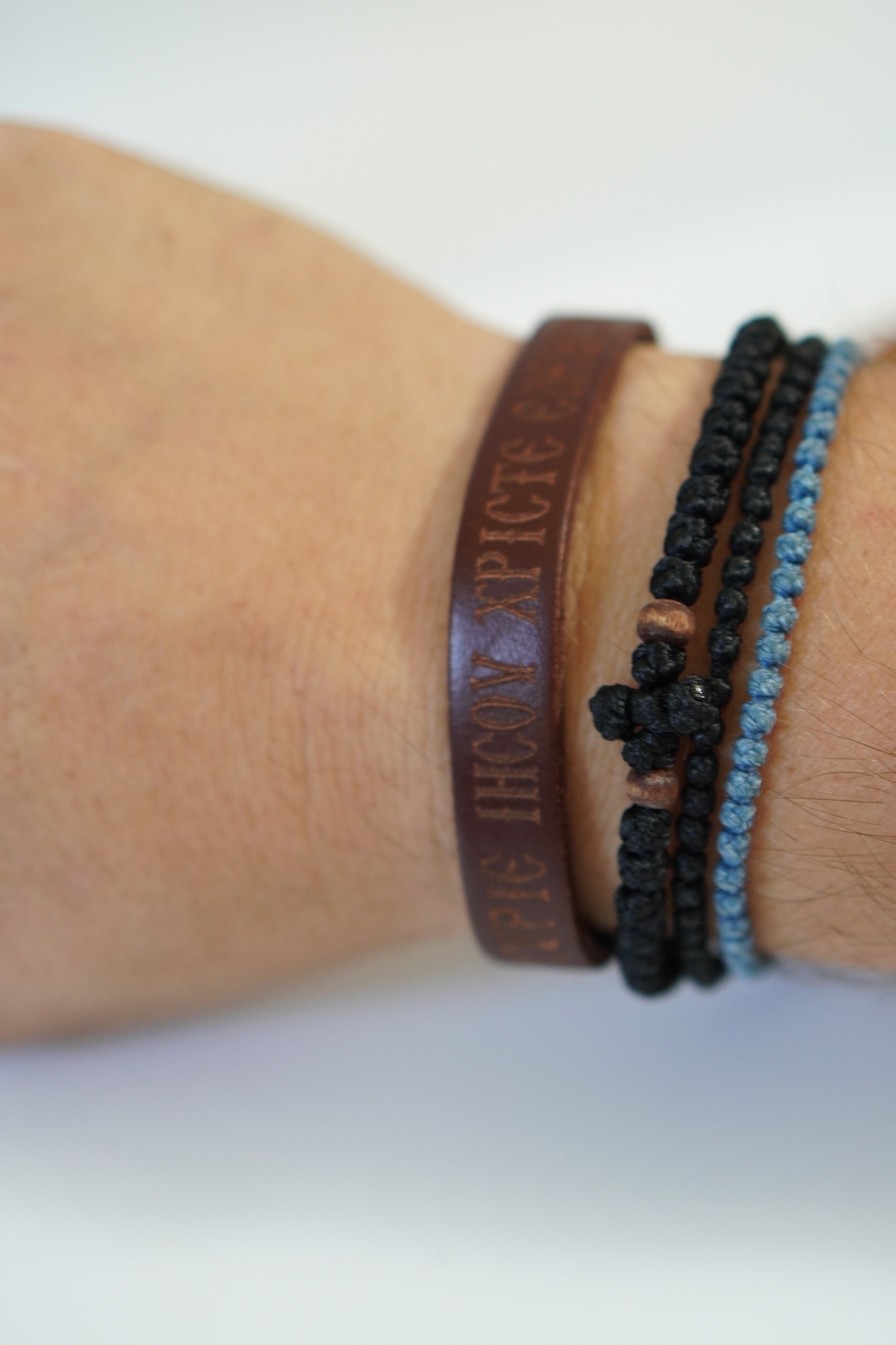Greek Orthodox Bracelet Engraved Leather With Prayer to Our Etsy