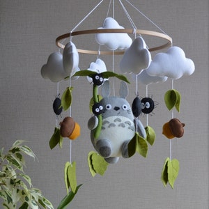 Anime baby mobile, Nursery decor, Felt baby mobile, Gift for new baby Hanging image 1