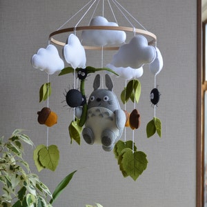 Anime baby mobile, Nursery decor, Felt baby mobile, Gift for new baby Hanging image 3