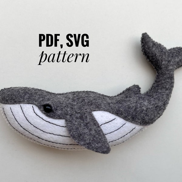 Whale felt pattern/ Whale PDF pattern/ Polar animals SVG pattern