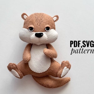 Otter felt pattern/ Forest animals PDF pattern/ Otter SVG pattern