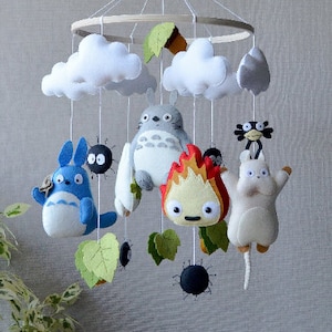 Anime baby mobile, Nursery decor, Felt baby mobile, Gift for new baby Hanging