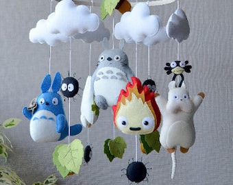 Anime baby mobile, Nursery decor, Felt baby mobile, Gift for new baby Hanging