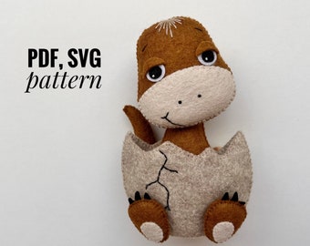 Dinosaur felt pattern/ Dinosaur pdf SVG pattern