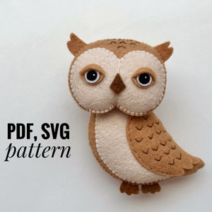 Owl felt pattern/ Forest animals PDF pattern/ owl SVG pattern