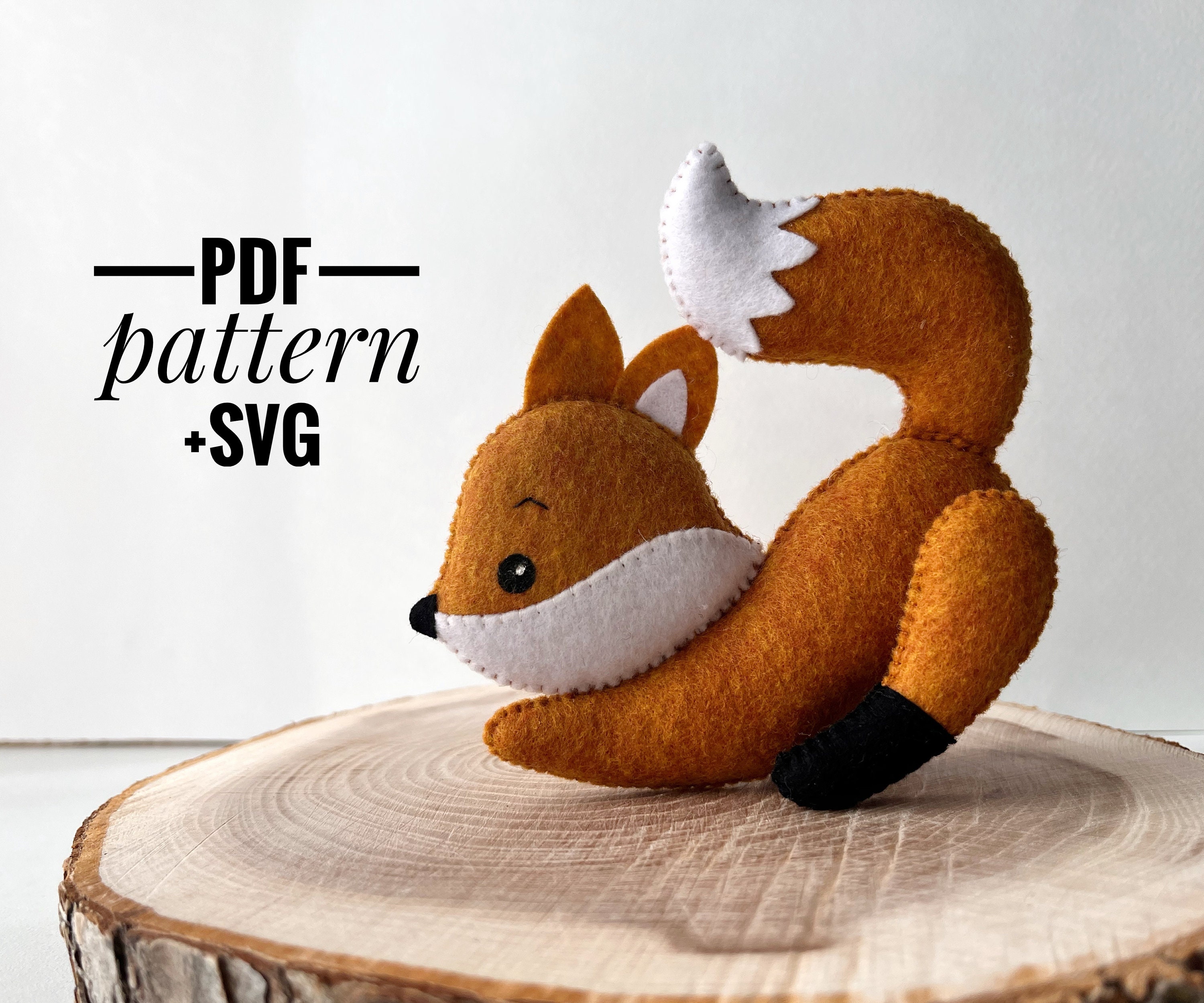 Fox felt pattern/ Woodlands animals PDF SVG pattern/ Fox Pdf pattern