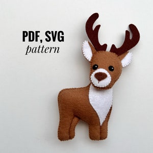 Reindeer felt pattern/ Arctic animals PDF pattern/ Polar animals SVG pattern