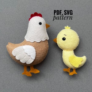 Chicken felt pattern/ Farmhaus animals PDF SVG pattern