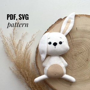 Bunny felt pattern/ Forest animals PDF pattern/ Bunny SVG pattern