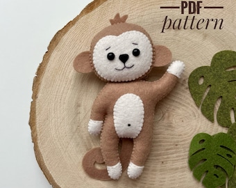 Monkey felt Pattern / Safari animal pattern