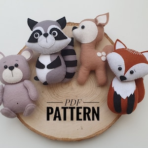 Forest animals felt pattern/ Forest animals PDF pattern