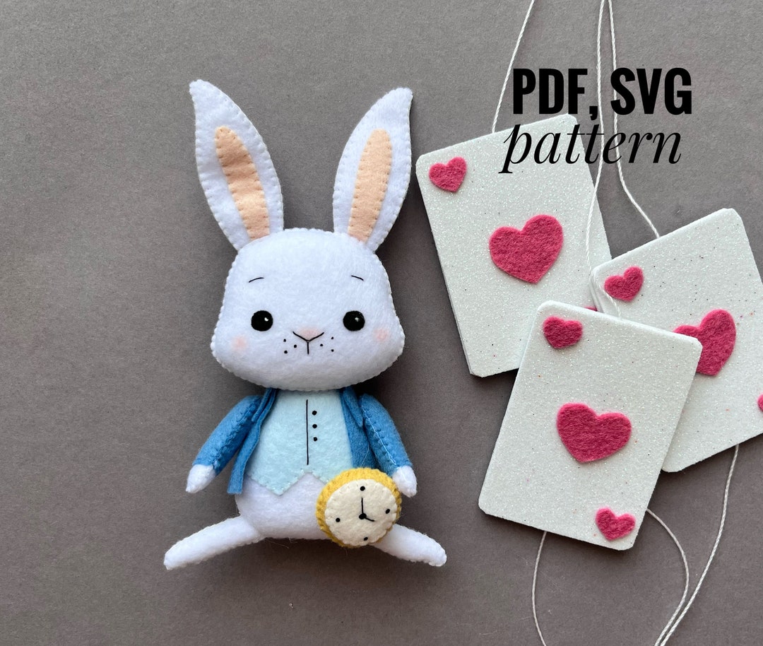 White Rabbit Felt Pattern/ Alice in Wonderland Pdf SVG Pattern - Etsy