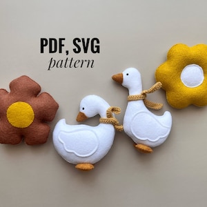 Gooses felt pattern/ Flowers pdf SVG pattern