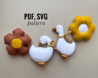 Gooses felt pattern/ Flowers pdf SVG pattern