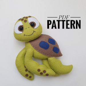 Finding Nemo felt pattern, tortoise PDF pattern, tortoise sewing plush