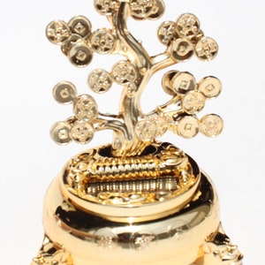 Dancing Solar Gold Money Tree Feng Shui Desk Display