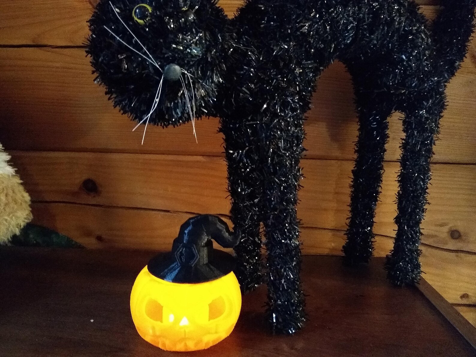 Cute Halloween Tea Light Jack O' Lantern With Witch's Etsy