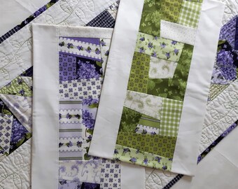 Newfoundland Handmade Crazy Quilt Patchwork Cushion Covers 12" x 20" SET OF TWO