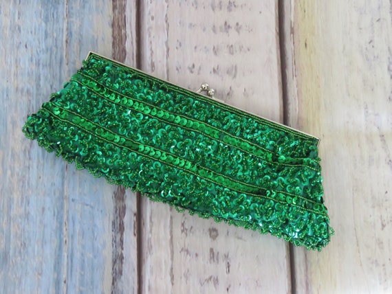 Vintage Sequin Clutch or shoulder bag - 1980s era… - image 1