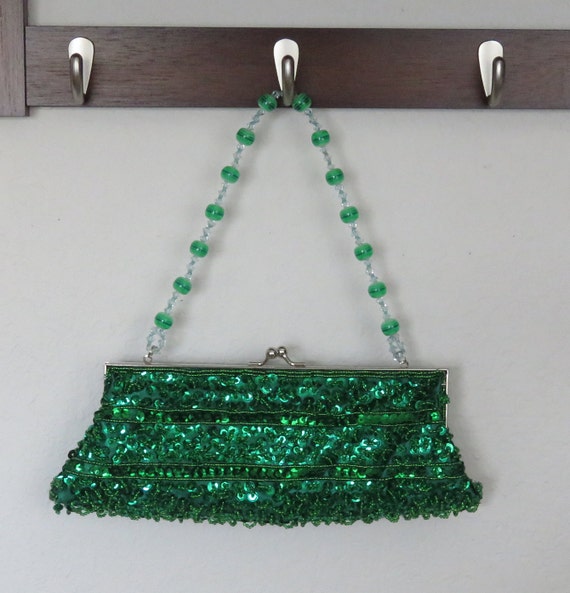 Vintage Sequin Clutch or shoulder bag - 1980s era… - image 2