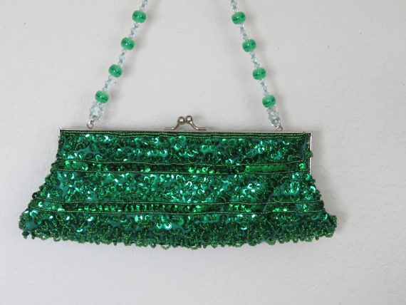 Vintage Sequin Clutch or shoulder bag - 1980s era… - image 3