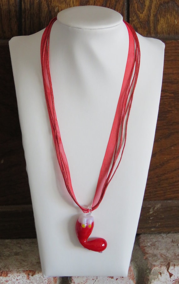 Vintage Murano style Glass Necklace / Whimsical C… - image 4