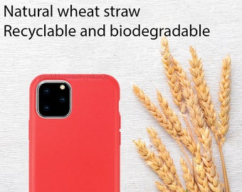 100% Biodegradable Eco-friendly Phone Case for iPhone 7 8 X XR XS SE 11 12 13 14 Mini Plus Pro Max. Made From Wheat Straw.