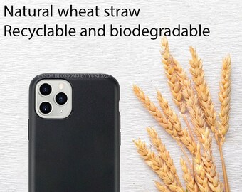 100% Biodegradable Eco-friendly Phone Case for iPhone 7 8 X XR XS SE 11 12 13 14 Mini Plus Pro Max. Made From Wheat Straw.