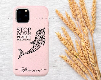 Personalized 100% Biodegradable Eco-friendly Phone Case for iPhone 7 8 X XR XS SE 11 12 13 14 Mini Plus Pro Max. Made From Wheat Straw.