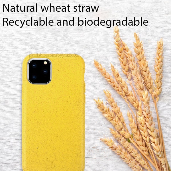 100% Biodegradable Eco-friendly Phone Case for iPhone 7 8 X XR XS SE 11 12 13 14 Mini Plus Pro Max. Made From Wheat Straw.