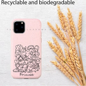 Personalized Dogs Lover 100% Biodegradable Eco-friendly Phone Case. iPhone 7 8 X XR XS SE 11 12 13 14 Mini Plus Pro Max. Made From Wheat